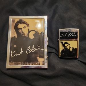 Kurt Cobain cigarette case and ligher